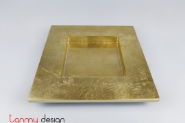 Gold square lacquer tray - size S/ 23cm